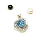 Aqua Mavisi Kolye Ucu 14 Ayar Altın HD VİDEOLU