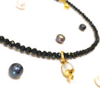 10mm Damla Antik İnci Taşlı Kolye Ucu 14 Ayar Altın HD VİDEOLU