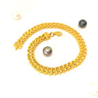 6mm Çİftli Güverseli Zincir Bileklik Künye 14 Ayar Altın HD VİDEOLU