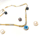 Dorika Toplu Göz Boncuklu Kolye 14 Ayar Altın HD VİDEOLU