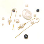 Dorika Toplu İnci Sallanan Zincir Küpe 14 Ayar Altın HD VİDEOLU