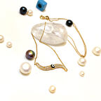 Göz Boncuklu Bumerang Su Yolu Kolye 14 Ayar Altın  HD VİDEOLU