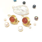 Akik Taşlı Küpe 14 Ayar Altın HD VİDEOLU