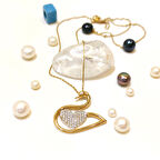 Kuğu Kalp Kolye 14 Ayar Altın  HD VİDEOLU