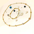 Dorika Toplu Kazze Örgü Zincirli Set Takım 14 Ayar Altın HD VİDEOLU