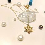 Dorika Toplu Kar Tanesi Kolye 14 Ayar Altın  HD VİDEOLU