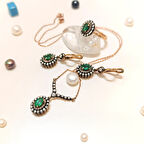 Elmas ve Zümrüt Taşlı Set Takım 8 Ayar Altın HD VİDEOLU