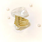 Beş Sıralı Taşlı Yüzük 14 Ayar Altın HD VİDEOLU