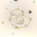 İnci Taşlı Bileklik Künye 14 Ayar Altın HD VİDEOLU