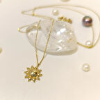 Güneş  Kolye 14 Ayar Altın HD VİDEOLU