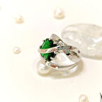 Yeşil Taşlı Yüzük 14 Ayar Altın HD VİDEOLU