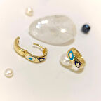 14.6mm Mİneli Göz Halka Küpe 14 Ayar Altın HD VİDEOLU