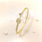 Baget Taşlı Kelepçe Bilezik 14 Ayar Altın HD VİDEOLU