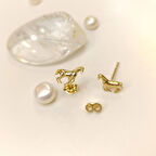 At Vidalı Küpe 14 Ayar Altın HD VİDEOLU