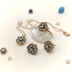 Gül Modeli Pırlanta Taşlı Set Takım 14 Ayar Altın HD Vİdeolu