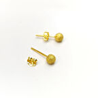 5mm Kumlu Toplu Küpe 14 Ayar Altın HD VİDEOLU