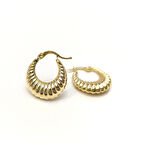 İstiridye Halka Küpe 14 Ayar Altın HD VİDEOLU