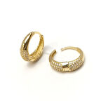 Taşlı Halka Küpe 14 Ayar Altın HD VİDEOLU