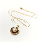 İnci İstiridye Kolye 14 Ayar Altın HD VİDEOLU