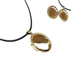 35mm Açılır Oval Resim Kutusu Kolye 14 Ayar Altın  HD VİDEOLU