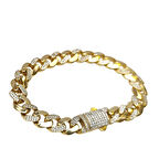 9.7mm Taşlı Gurmet Bileklik Künye 14 Ayar Altın HD VİDEOLU