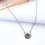 Zirkon Taşlı Minimal Göz Kolye