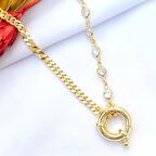 Zirkon Taşlı Zincir Gümüş Kolye