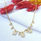 Zirkon Taşlı Kelebek Gümüş Kolye