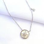 Zirkon Ve Sedefli Yıldız Gümüş Kolye