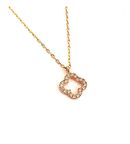 Zirkon Taşlı Gümüş Yonca Kolye