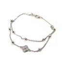 İki Sıralı Gümüş Yonca Bileklik