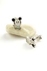 mickey mouse figürlü gümüş mineli minimal küpe