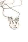 Pırlanta ışıltısında zirkon taşlı 925ayar gümüş miky mouse figürlü kolye 