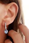 Sky Diamond Blue Creative Sapphire 925 ayar Gümüş Lüks Küpe