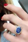 Lapis Lazuli Taşlı 925ayar Gümüş El İşi Tasarım Doğal Taş Yüzük 