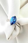 Sky Diamond Blue Creative Sapphire 925ayar Gümüş Damla Yüzük
