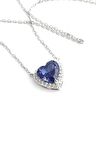 Sky Diamond purple  Tanzanit ice cut  925ayar Gümüş Üzerine Altın Kaplama Kalp Kolye 