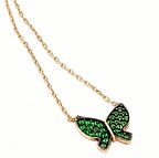 Kelebek figürlü minimal gümüş rose kolye