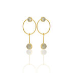 Kadir Jewellery 22 Ayar Altın Kaplama Kadın Sallantılı Küpe -El İşçiliği Ve Hipoalerjenik Küpe