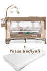Kanz Sleepside +Plus Anne Yanı Park Yatak Kahve - Yatak Hediyeli
