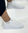 Unisex Cilt Günlük Rahat Sneaker-Beyaz