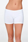 Kadın Elastanlı Kısa Beyaz Şort 627