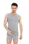 Erkek Ribana V Yaka Kolsuz Gri Atlet 921