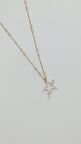 Gold Dorika Zincirli Yıldız Kolye (42cm)