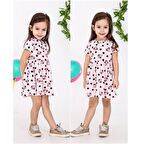 Kız Çocuk Figürlü Pembe Elbise