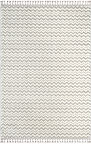 Wool WL011A Gri Beyaz Modern Desen Kabartmalı Doku Pamuk Tabanlı Kaymaz Halı