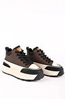 Kadın Kalın Taban Bağcıklı Sneaker Kahve