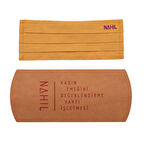 Nahıl Nakışlı Hardal Yıkanabilir Bez Maske