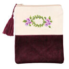 Çelenk Kanaviçe Makyaj Çantası