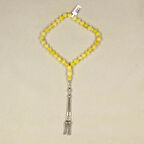 Gümüş Püsküllü Damla Kehribar  Tesbih